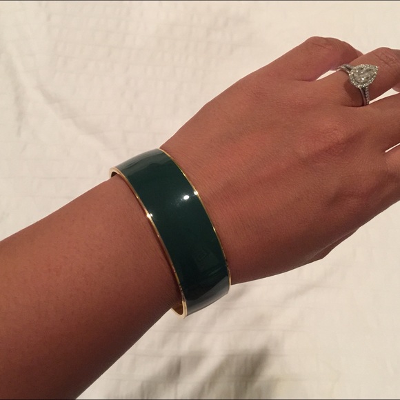 Hunter green and gold bangle