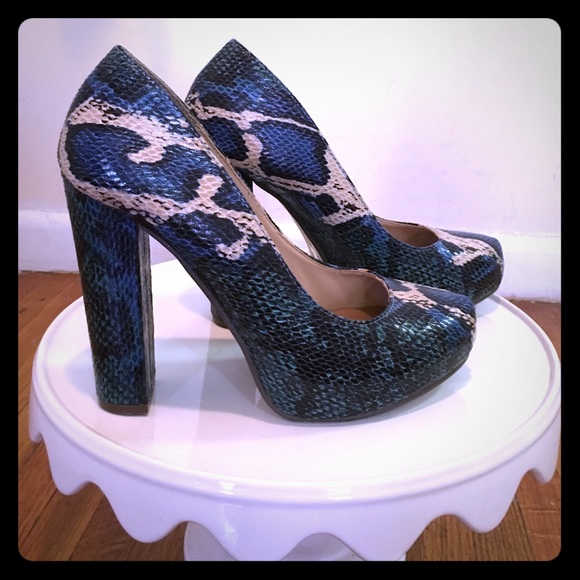 Snakeskin Print Heels