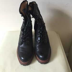 Frye Black Lucy Lace Up Boots