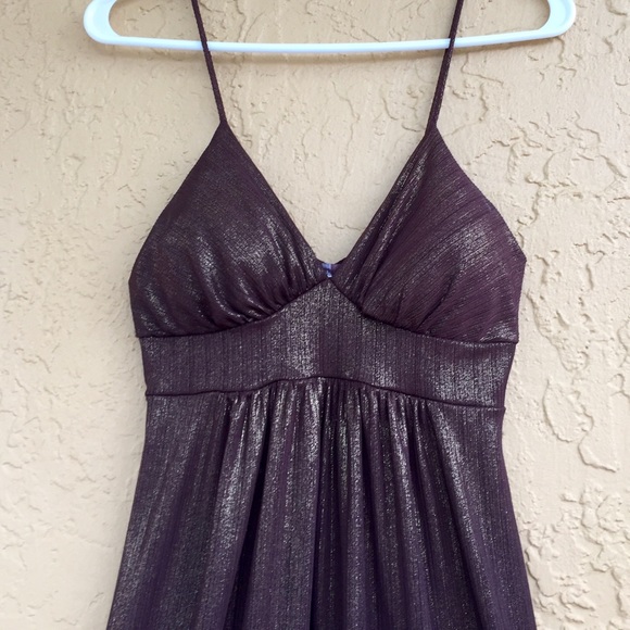 Brown/gold empire waist cocktail dress - Picture 2 of 4