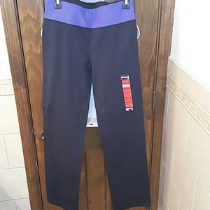 Black with purple yoga track pants