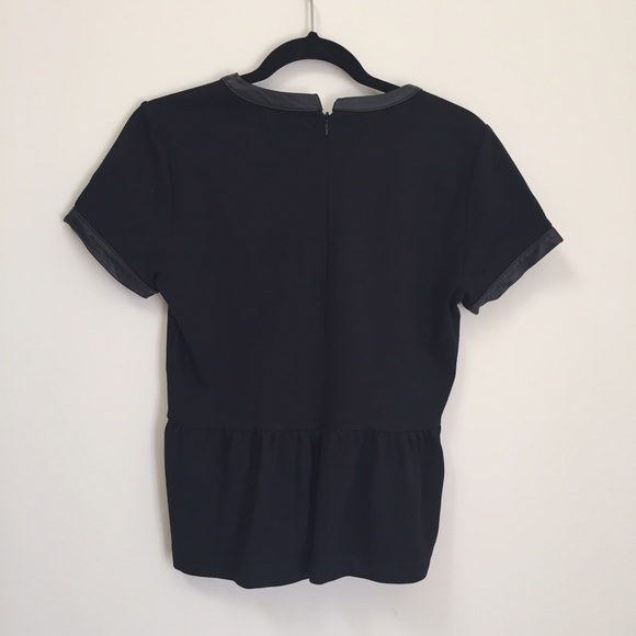 ❌SOLD❌ Madewell Leather Trimmed Peplum Top - Picture 2 of 3