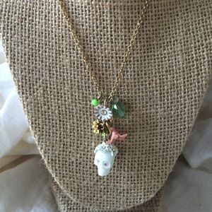 Betsey Johnson Pale Skull Necklace