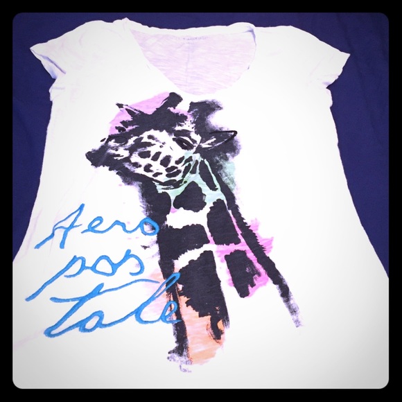 Aeropostale multicolor giraffe tee