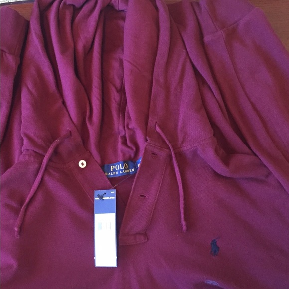 Long sleeve polo shirt with hood
