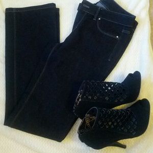 Blanc boot leg jeans