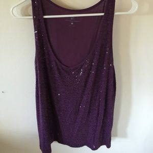 Plum sequin tank top