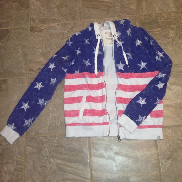LA Hearts American flag jacket