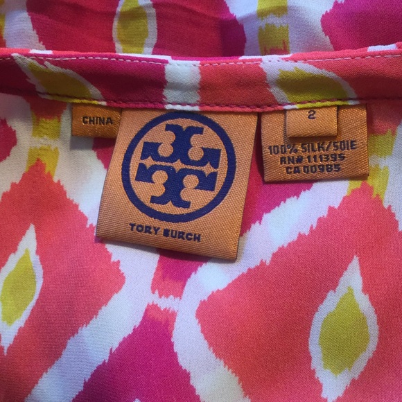 Tory Burch silk tunic top sz 2 - Picture 2 of 4