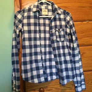 Blue plaid Hollister long sleeve shirt