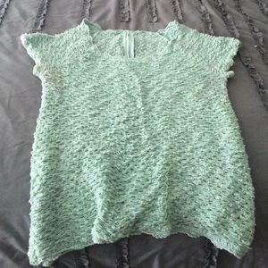 Baby Blue Boucle Short Sleeve Sweater