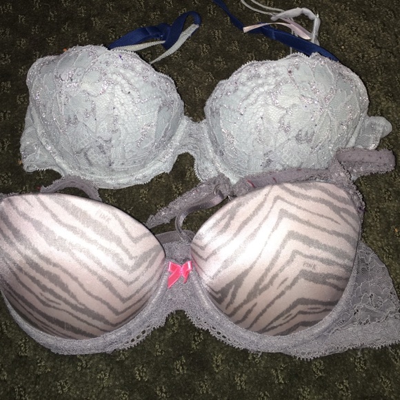 2 pink bras by Victoria's Secret