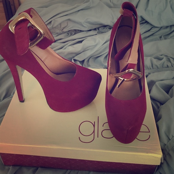 Burgundy glaze heels