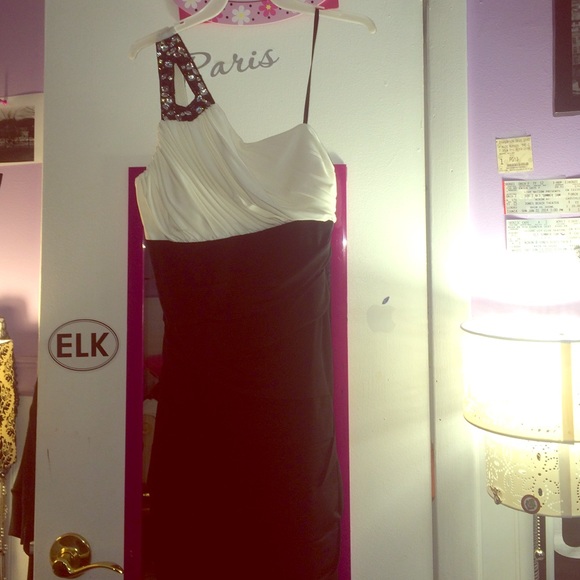 Black and white party dress