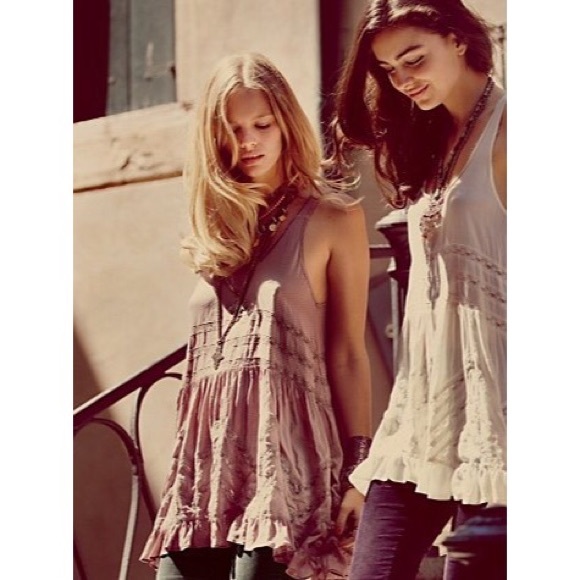 Free People Intimately Voile and Lace Trapeze Slip