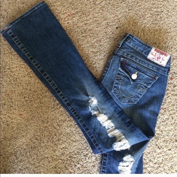 Ripped true religion jeans