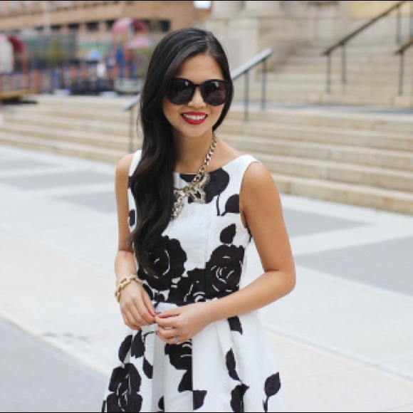 Chicwish Dresses - REDUCED‼️ Black and White Floral Tea Length Dress Chicwish Dresses - REDUCED‼️ Black and White Floral Tea Length Dress