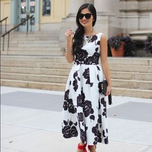 Chicwish Dresses - REDUCED‼️ Black and White Floral Tea Length Dress Chicwish Dresses - REDUCED‼️ Black and White Floral Tea Length Dress