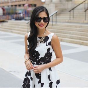 Chicwish Dresses - REDUCED‼️ Black and White Floral Tea Length Dress Chicwish Dresses - REDUCED‼️ Black and White Floral Tea Length Dress