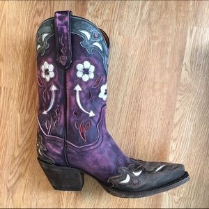 Dan Post Vintage Blue Arrow Cowboy Boots