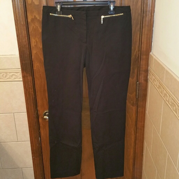 Black with gold zipper pants