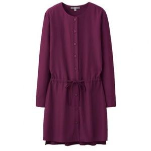 UNIQLO Burgundy Colored Shirt Dress w/pockets.