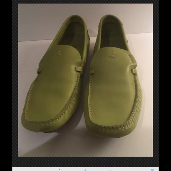 Prada green leather driving moc.  Size 40.  US 10