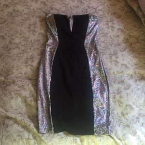 Strapless Black Multi Color