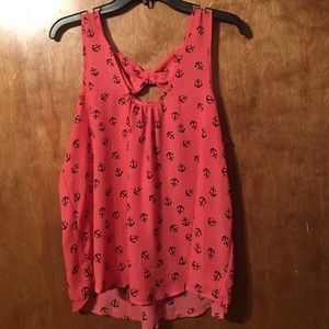 Anchors bow back blouse