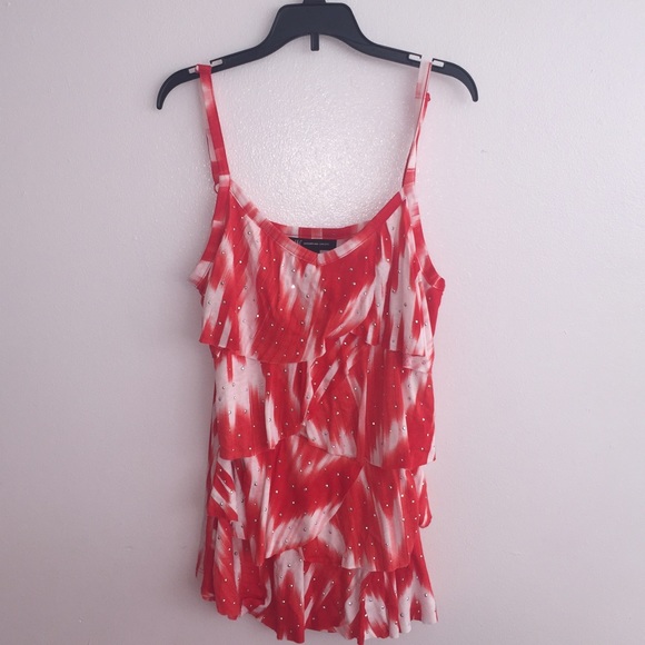 New! -INC red ruffled  top - Picture 1 of 4