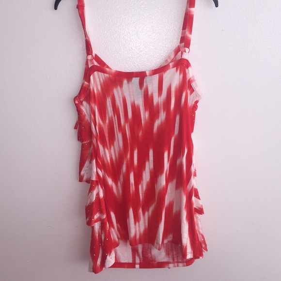 New! -INC red ruffled  top - Picture 2 of 4