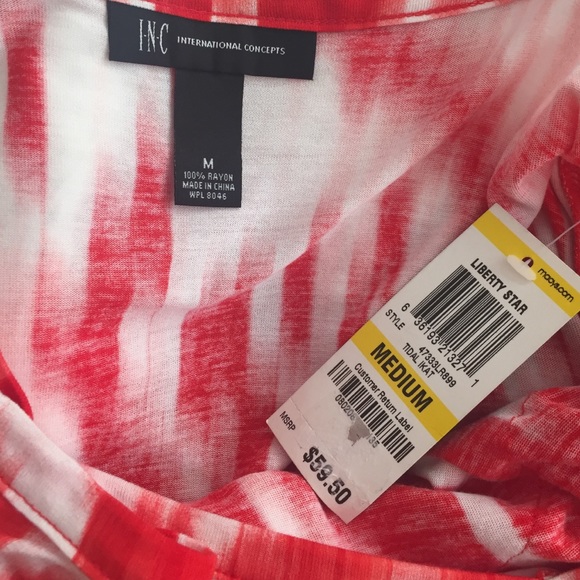 New! -INC red ruffled  top - Picture 4 of 4