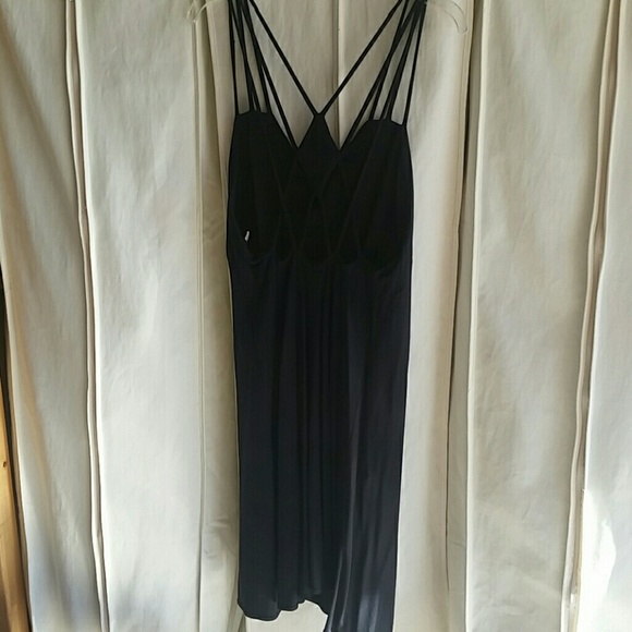 Super sexy black dress over built-in body suit