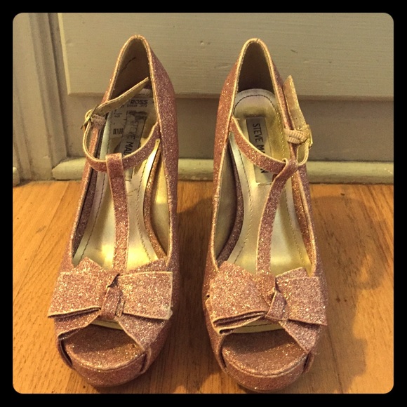 Steve Madden Pink Sparkle Heels - Picture 1 of 3