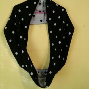 Silver And Black Polka Dot Infiniti Scarf