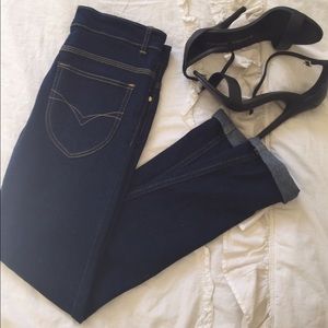 🍀SOLD🍀Dark button fly stretch jeans