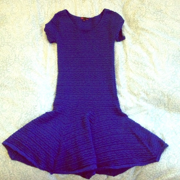 Cobalt Peplum Sweater Dress