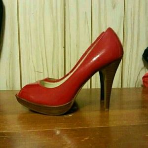 Patent Peep Toe Pumps