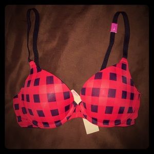 PINK plaid Victoria's Secret push-up, 32C