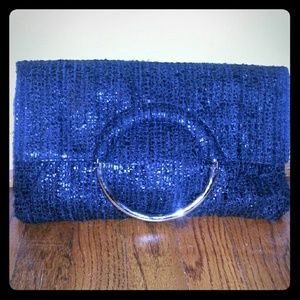 Black with silver detail clutch