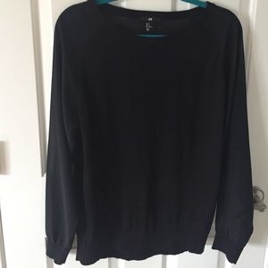 H&M black sweater top with sheer sleeves!!