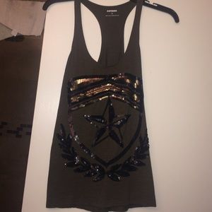 express navy green tank