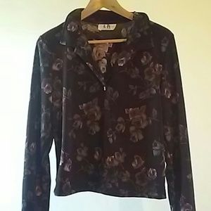 Purple flowered top.