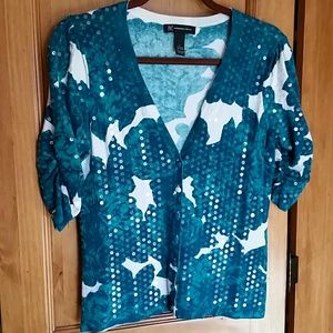 I.N.C sequined cardigan Sz L