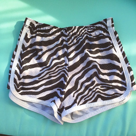 Zebra print athletic shorts