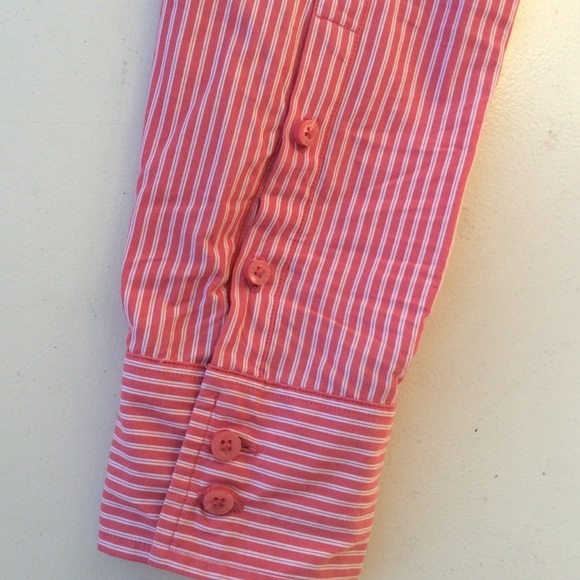 NWOT PINK Button Down Shirt Pink with Stripes - Picture 2 of 2