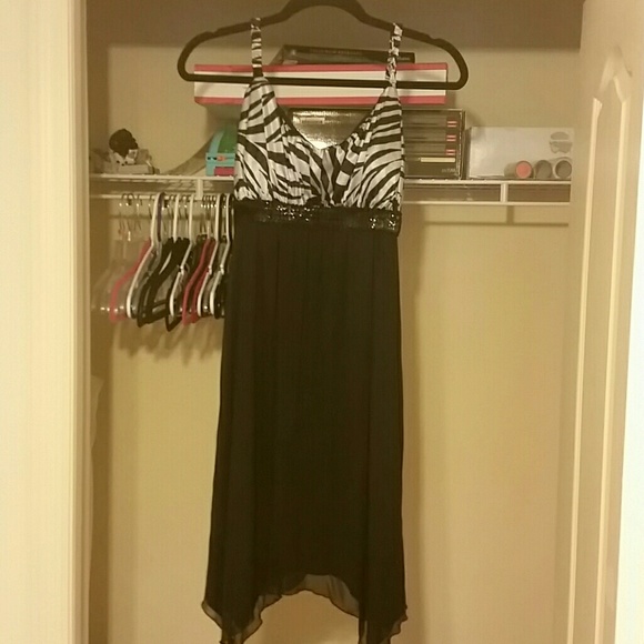 Zebra and black dress