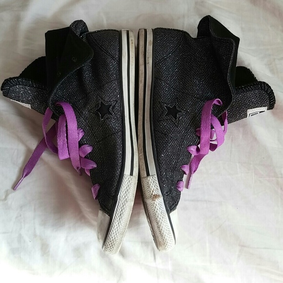 Sold Sparkly black converse - Picture 2 of 4