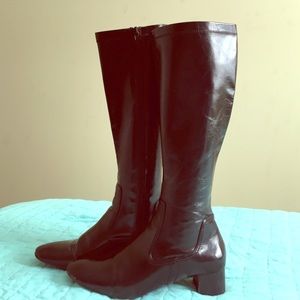 Franco Sarto black tall leather zip boots size 9