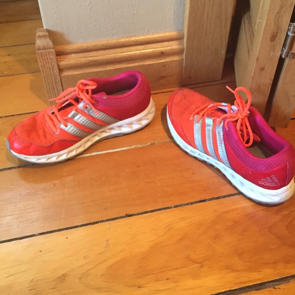 Adidas athletic running shoes.